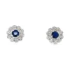 Sapphire Diamond Halo Earrings