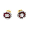 Ruby Halo Stud Earrings