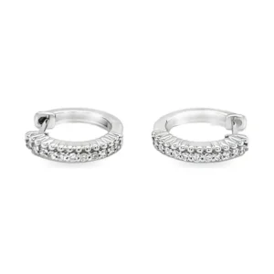 Diamond Huggie Hoop Earrings