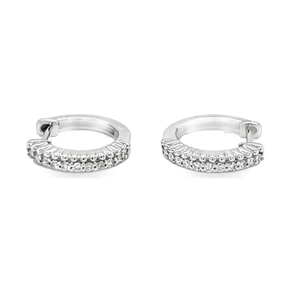 Diamond Huggie Hoop Earrings