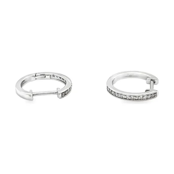 Diamond Huggie Hoop Earrings
