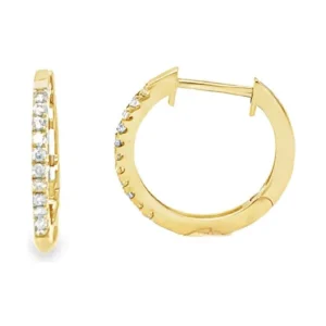 Diamond Huggie Hoop Earrings