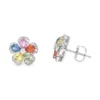 Floral Gemstone Stud Earrings
