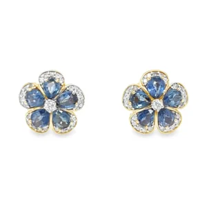 Floral Sapphire Diamond Earrings