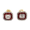 Ruby Halo Stud Earrings