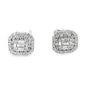 Emerald Cut Stud Earrings