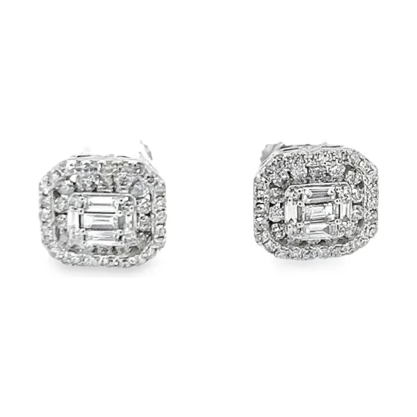 Emerald Cut Stud Earrings