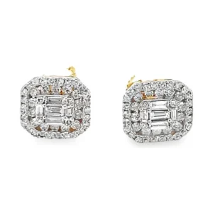 Diamond Halo Stud Earrings
