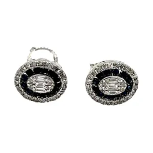 Oval Sapphire Diamond Earrings
