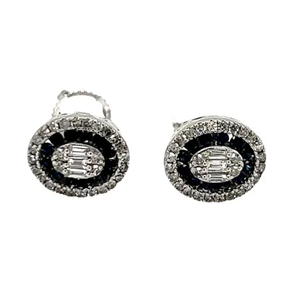 Oval Sapphire Diamond Earrings