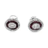 Halo Diamond Ruby Earrings