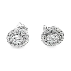 Oval Halo Stud Earrings