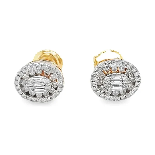 Oval Halo Stud Earrings