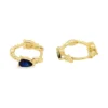Pear Sapphire Huggie Earrings