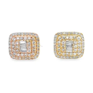 Square Halo Stud Earrings