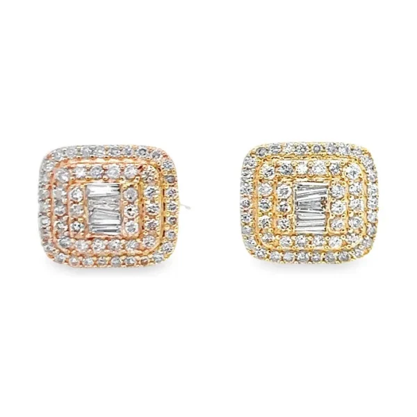 Square Halo Stud Earrings