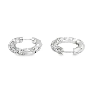 Twisted Diamond Hoop Earrings
