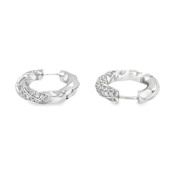 Twisted Diamond Hoop Earrings