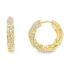 Twisted Diamond Hoop Earrings