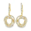 Diamond Circle Dangle Earrings