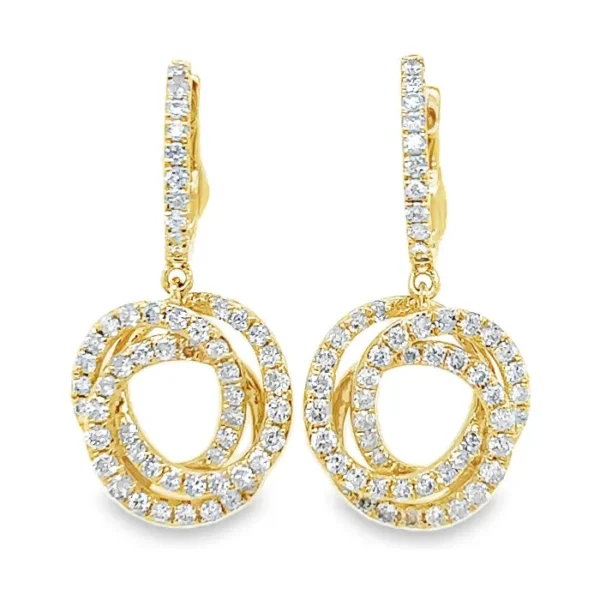 Diamond Circle Dangle Earrings