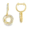 Diamond Circle Dangle Earrings