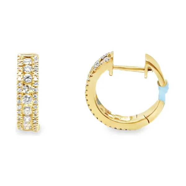 Diamond Huggie Hoop Earrings