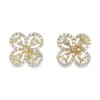 Floral Diamond Stud Earrings