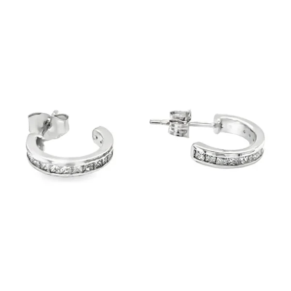 Channel Diamond Hoop Earrings