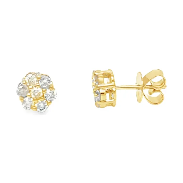 Diamond Cluster Stud Earrings