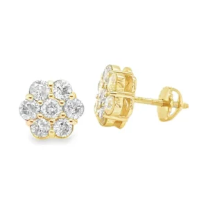 Cluster Diamond Stud Earrings