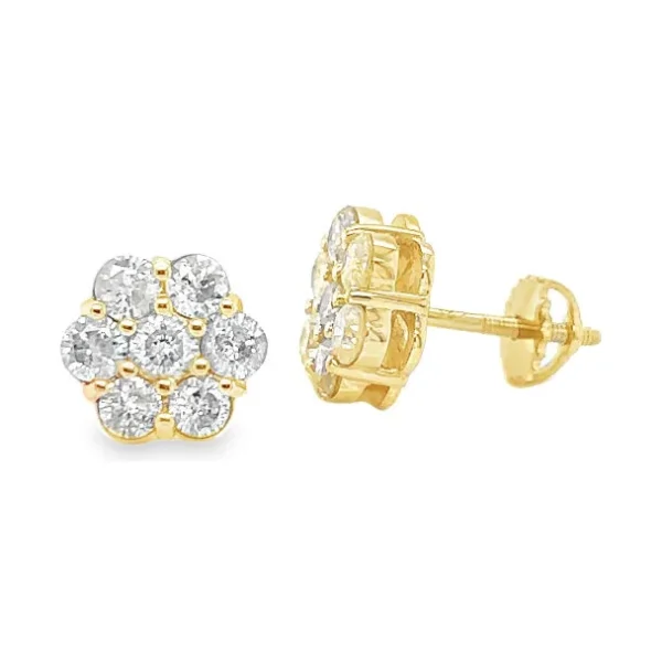 Cluster Diamond Stud Earrings