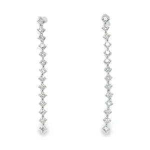 Diamond Linear Dangle Earrings