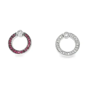 Circle Halo Stud Earrings