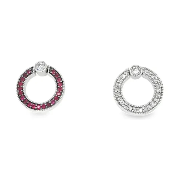 Circle Halo Stud Earrings