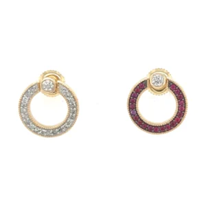 Circle Halo Stud Earrings