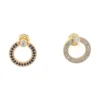 Circle Sapphire Diamond Earrings