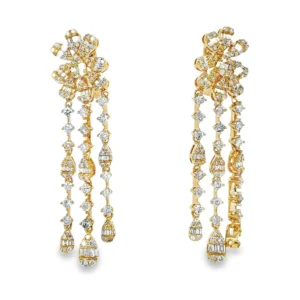 Diamond Tassel Dangle Earrings