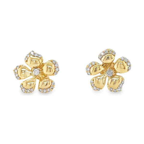 Floral Diamond Stud Earrings