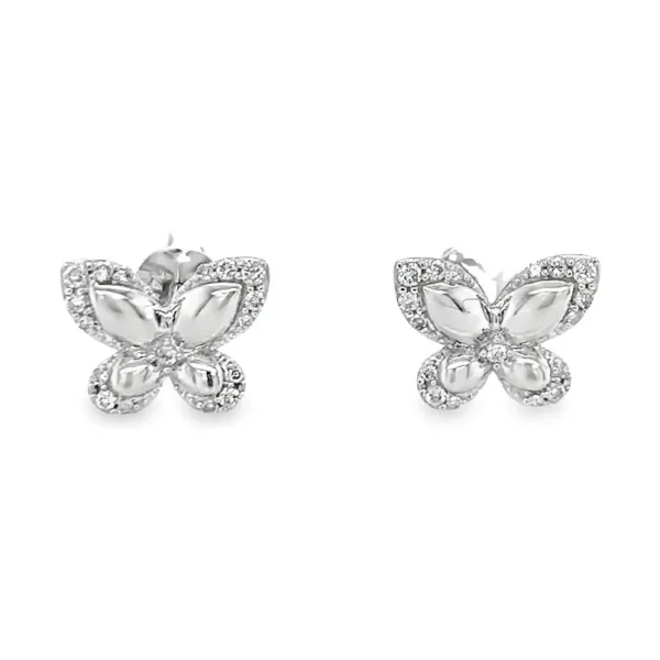Butterfly Diamond Stud Earrings