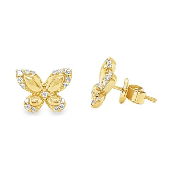 Butterfly Diamond Stud Earrings