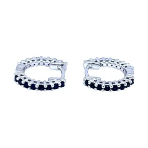 Sapphire Diamond Huggie Earrings