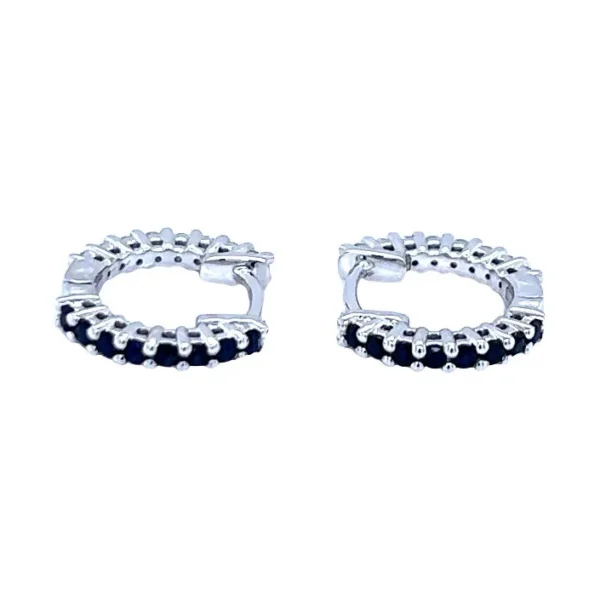Sapphire Diamond Huggie Earrings