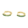 Emerald Diamond Huggie Earrings