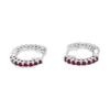 Ruby Diamond Huggie Earrings