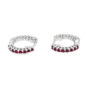 Ruby Diamond Huggie Earrings