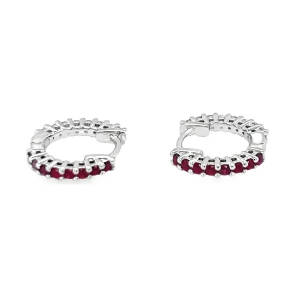 Ruby Diamond Huggie Earrings
