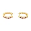 Ruby Diamond Huggie Earrings