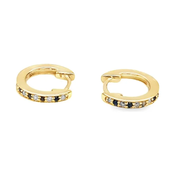 Diamond Sapphire Huggie Earrings