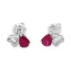 Pear Ruby Diamond Earrings